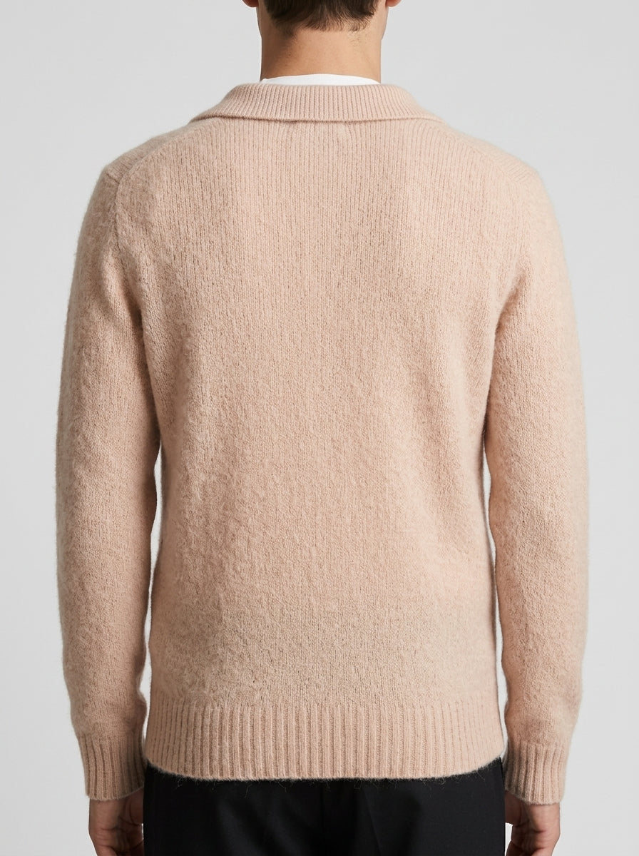 Cardigan  beige modello polo 