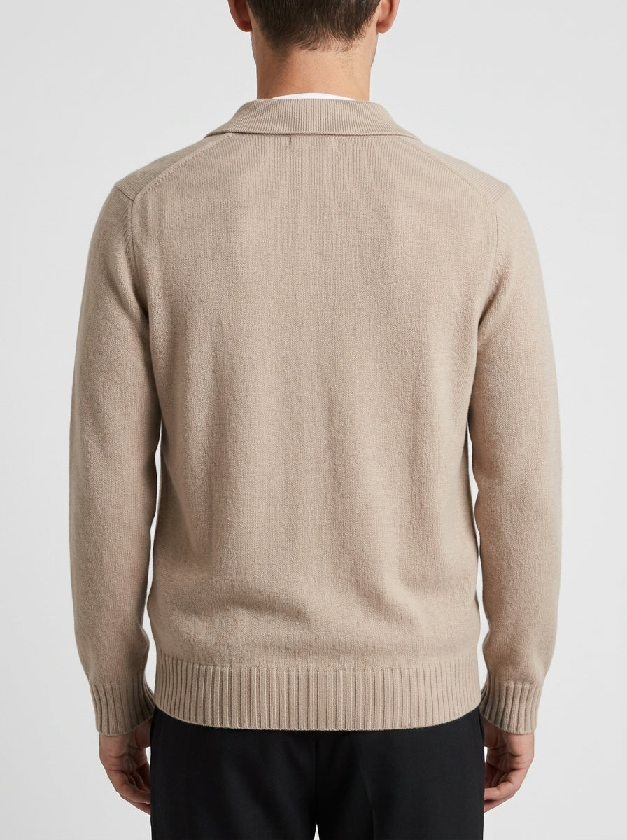 Giacca Della Fileria Lana Vergine Collo Camicia beige 