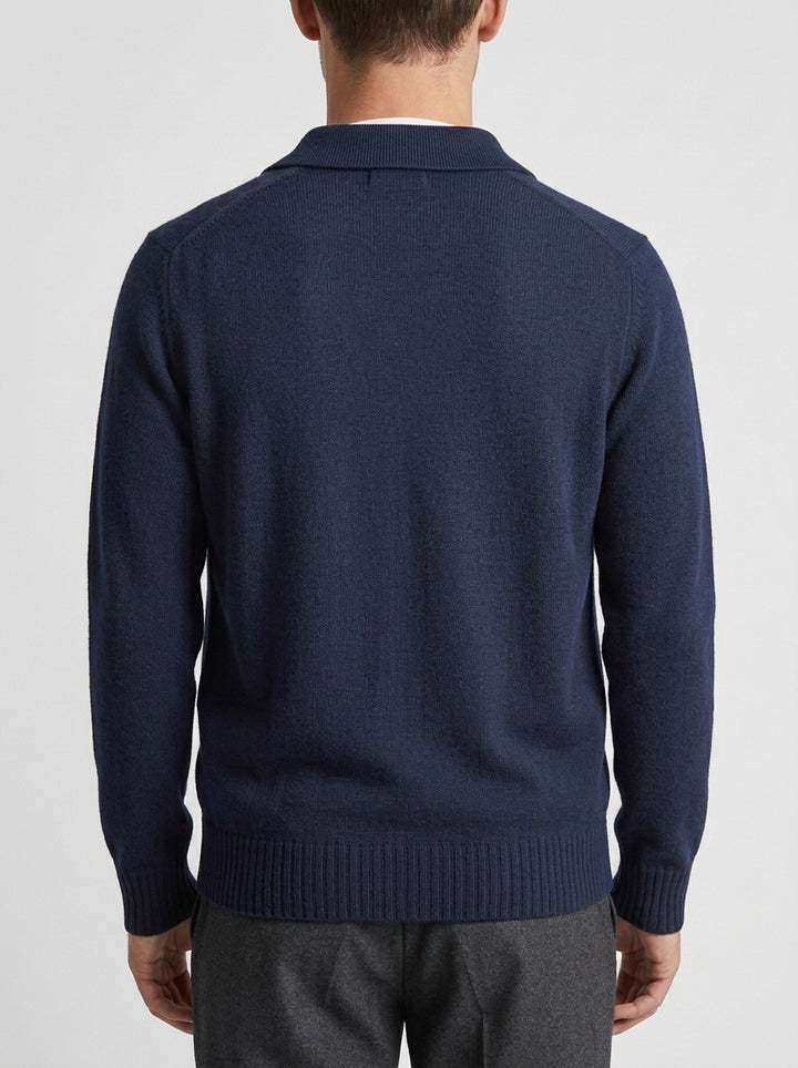 Giacca Della Fileria Lana Vergine Collo Camicia blu 