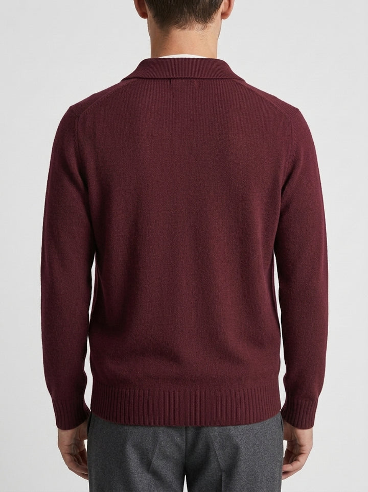 Giacca Della Fileria Lana Vergine Collo Camicia bordeaux 