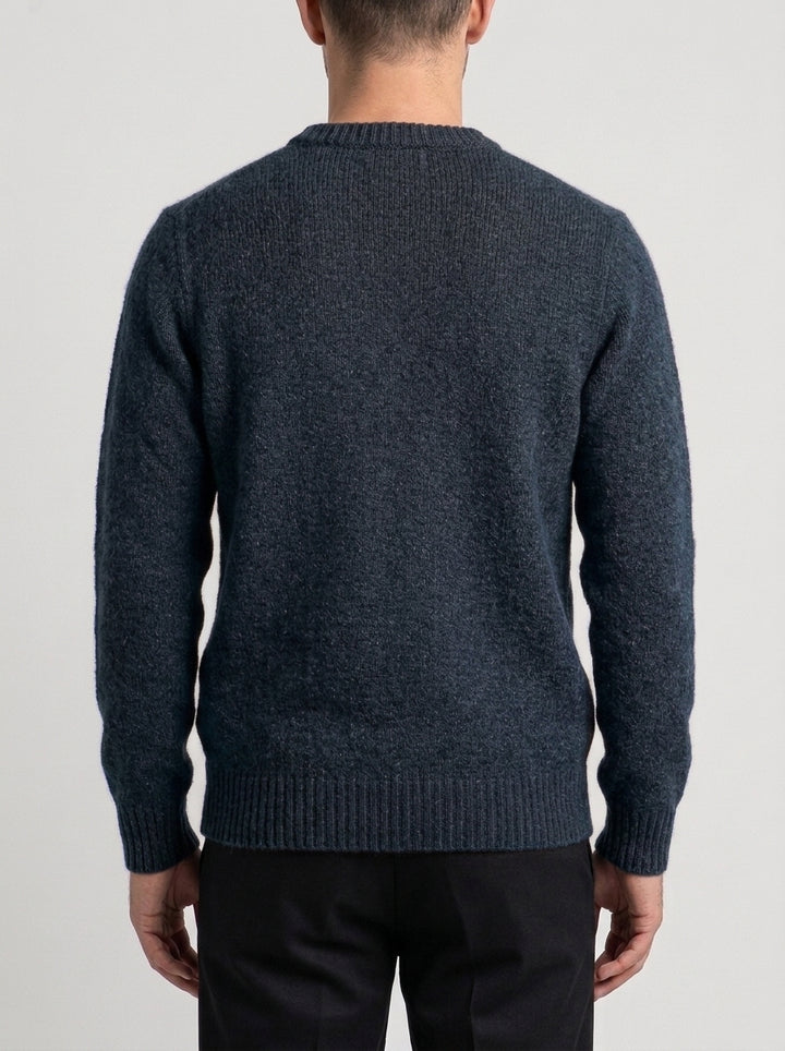 Maglione in lana mouliné  blu 