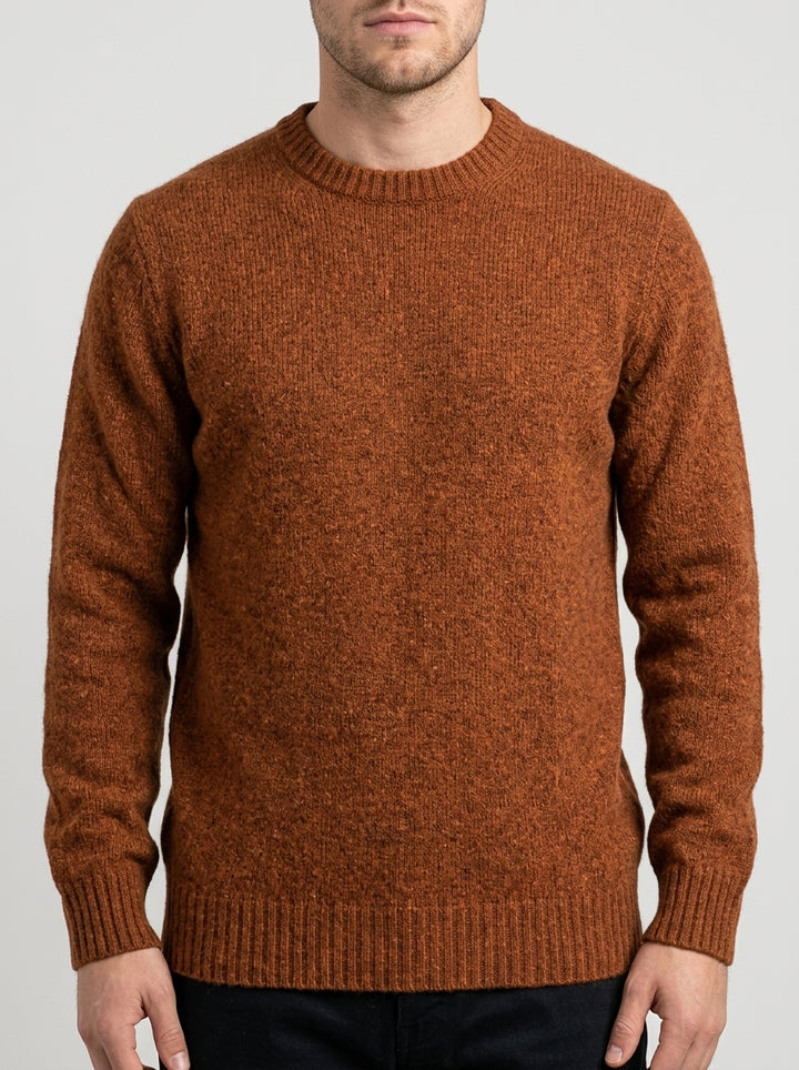 Maglione in lana mouliné  coccio 