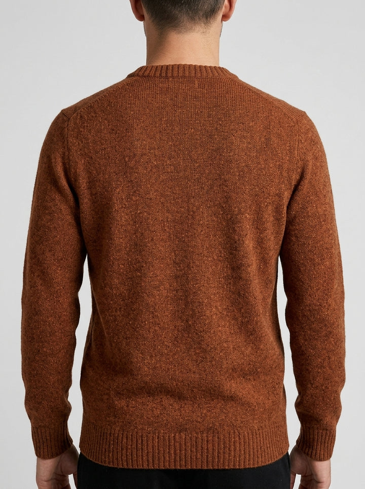 Maglione in lana mouliné  coccio 