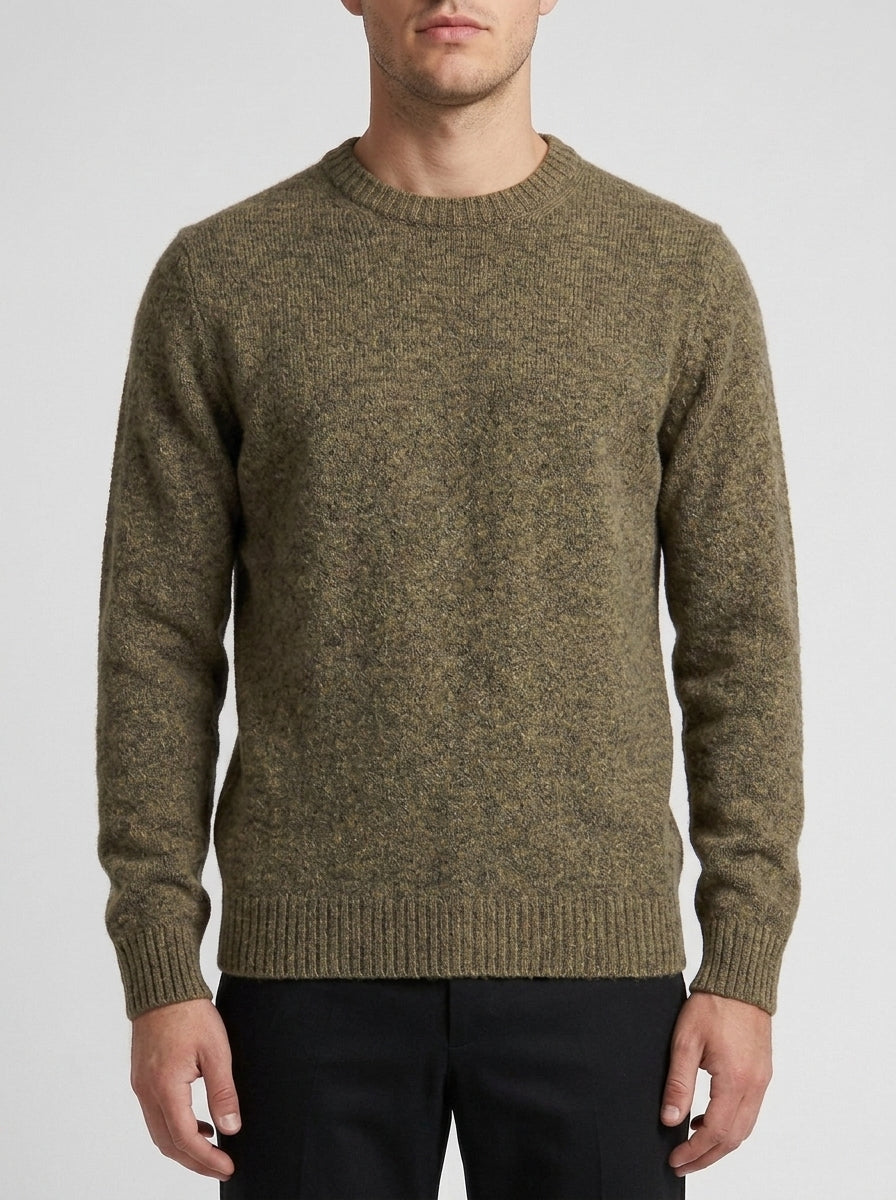 Maglione in lana mouliné  verde 