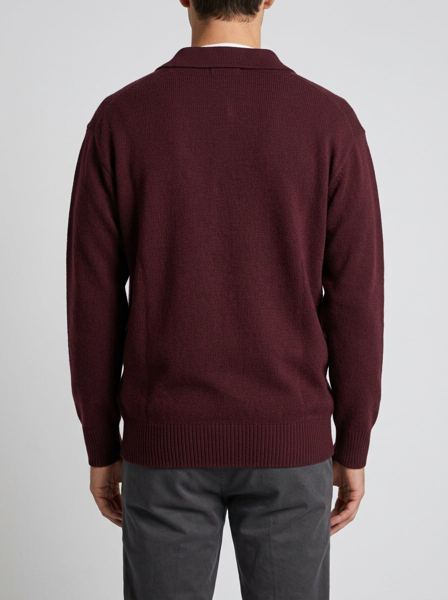 Cardigan Uomo bordeaux con Bottoni 