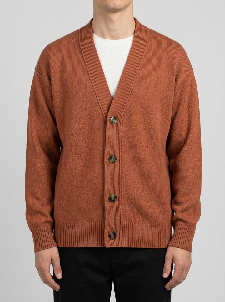 Cardigan Uomo coccio con Bottoni 