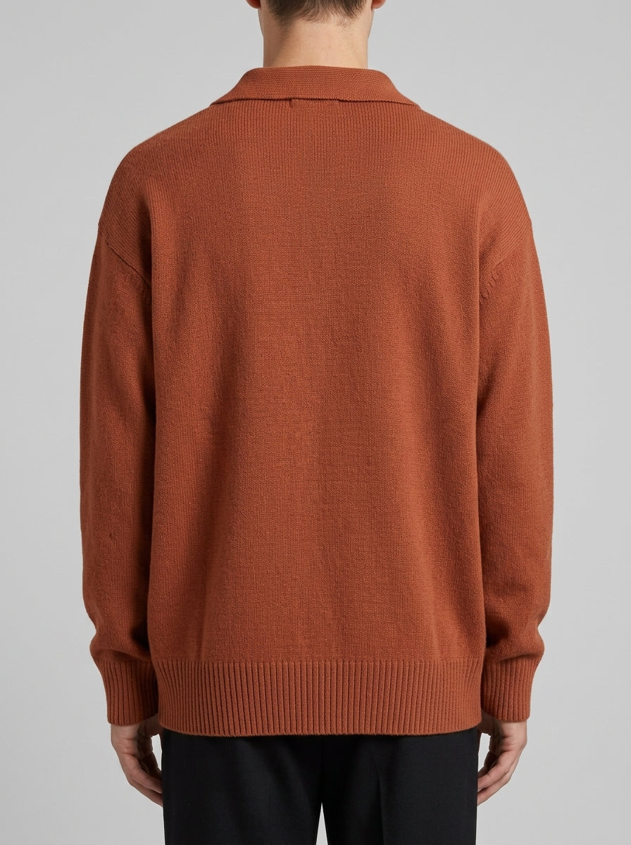 Cardigan Uomo coccio con Bottoni 