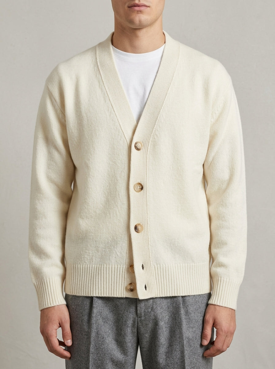 Cardigan Uomo panna  con Bottoni 