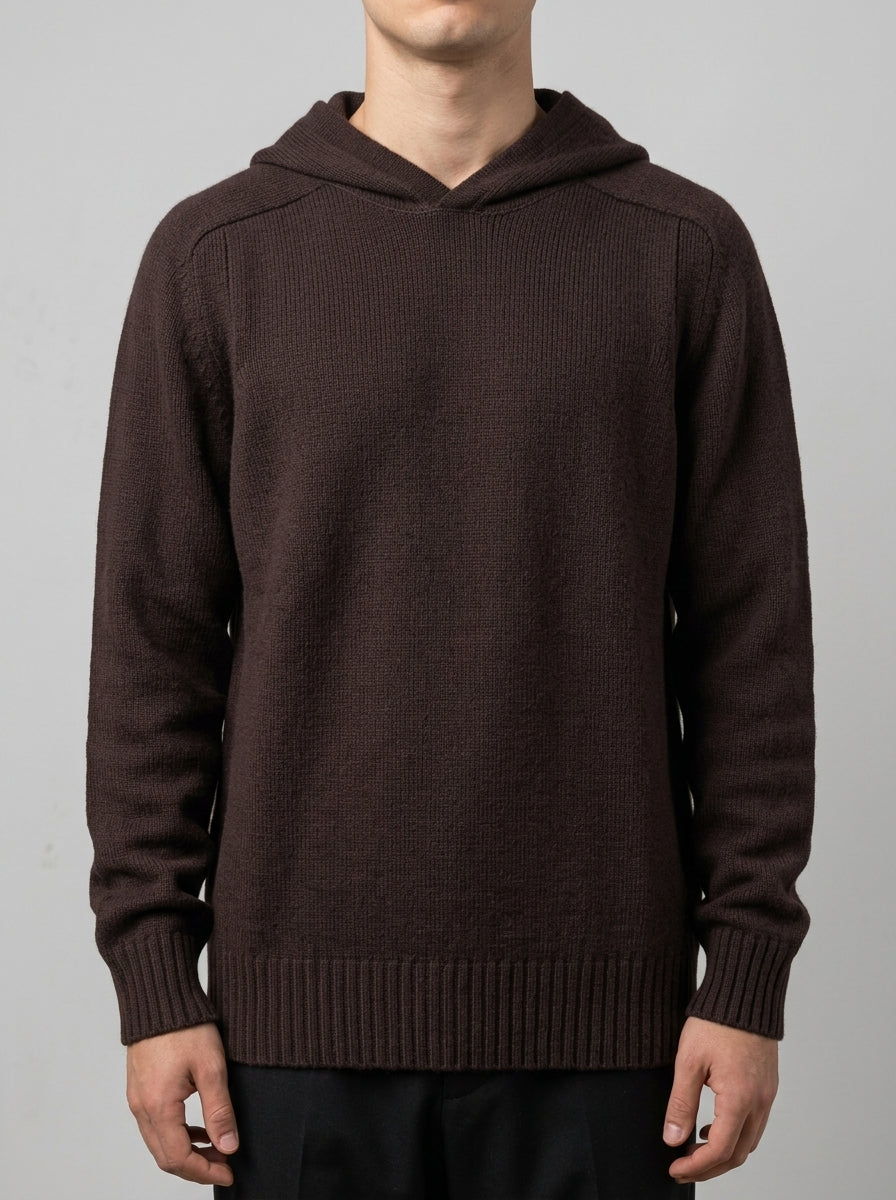 Maglia moro  in Lana con Cappuccio 