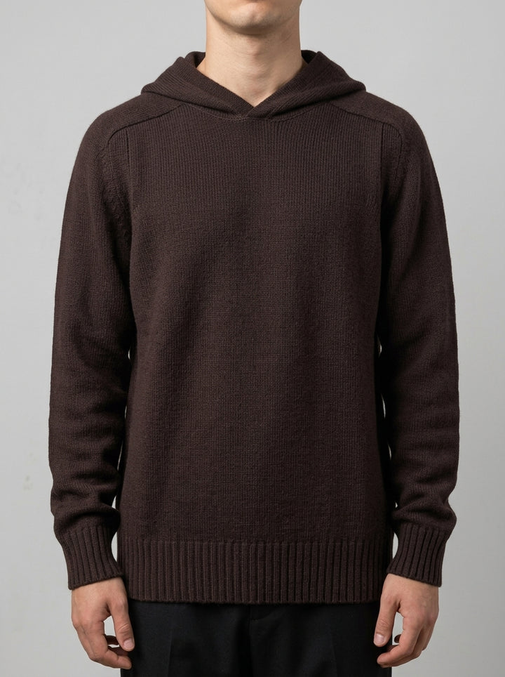 Maglia moro  in Lana con Cappuccio 