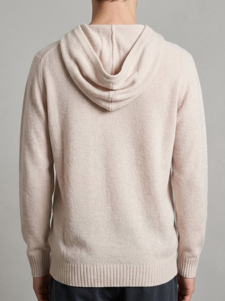 Maglia panna  in Lana con Cappuccio 
