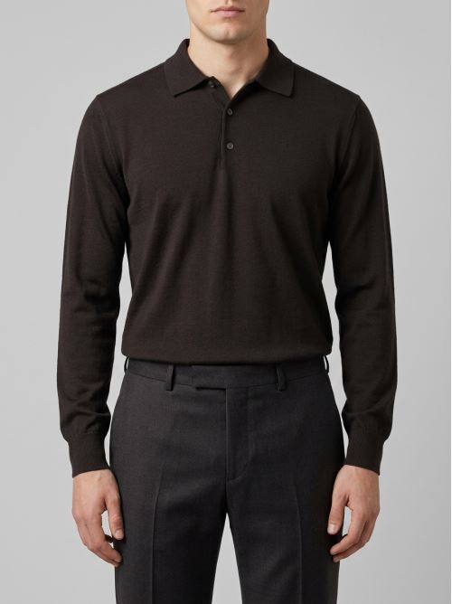 Polo  in Lana Merino moro Extra Fine - Made in Italy 