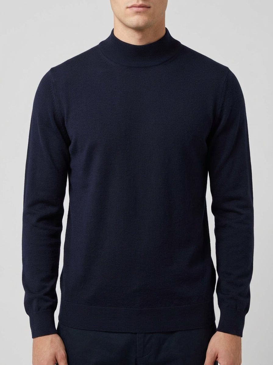 Lupetto lana merino blu 