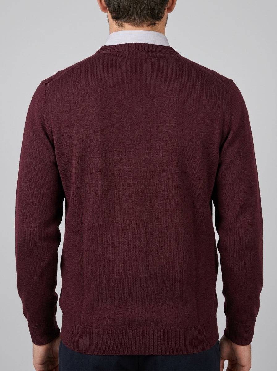 Girocollo  Bordeaux in Lana Merino Extrafine 