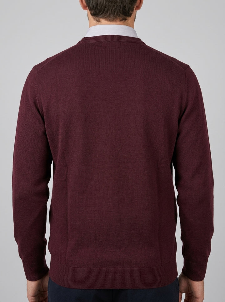 Girocollo  Bordeaux in Lana Merino Extrafine 