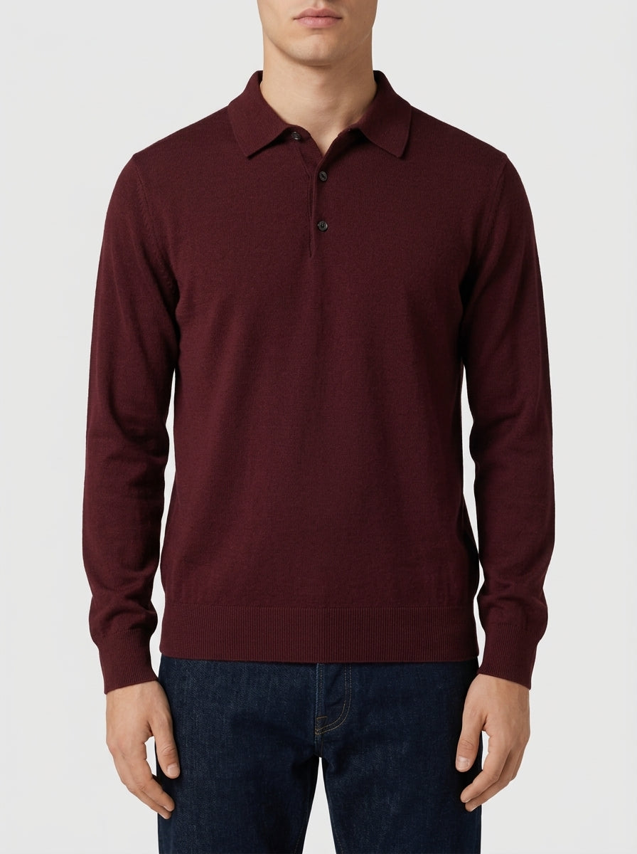 Polo tre bottoni bordeaux 