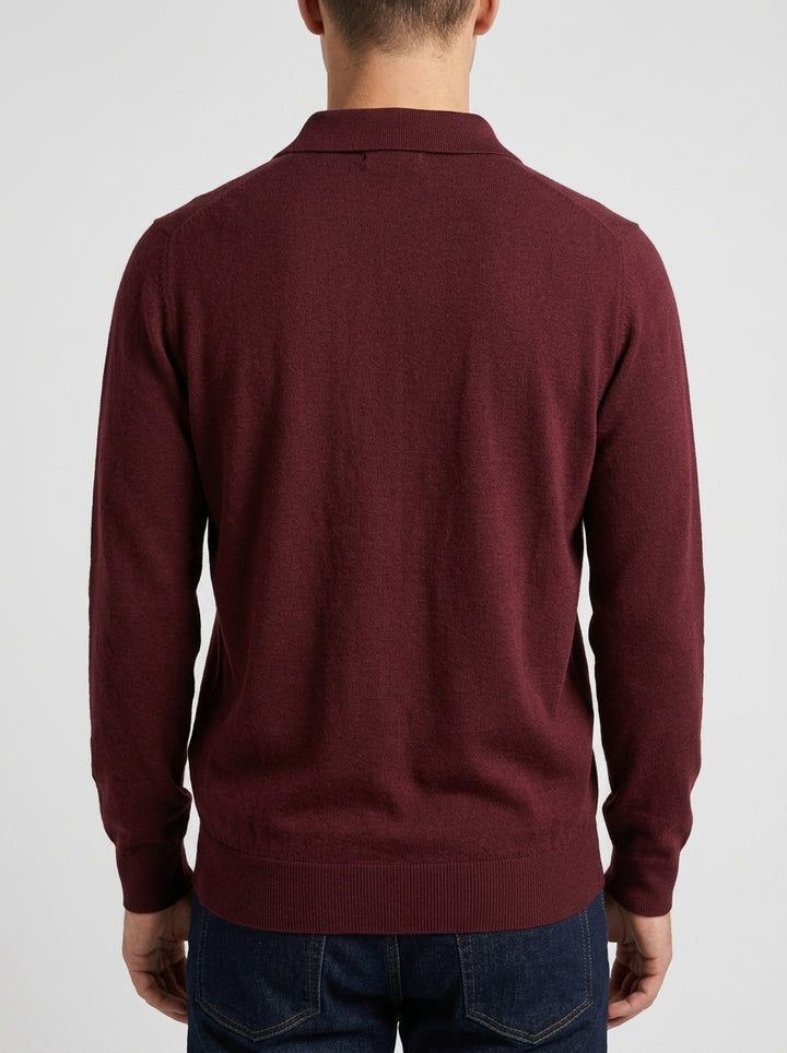 Polo tre bottoni bordeaux 