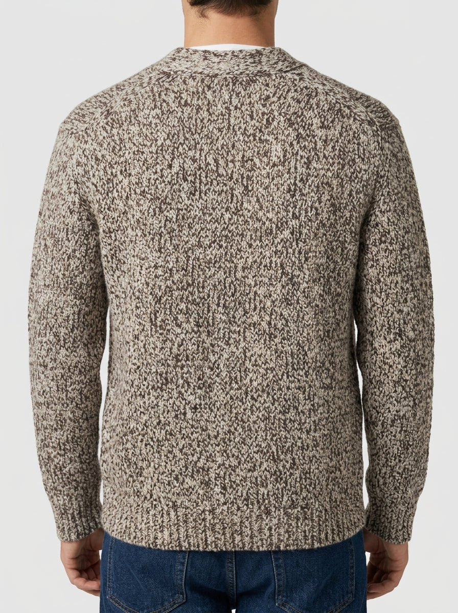 Cardigan Mouliné Beige e Moro 