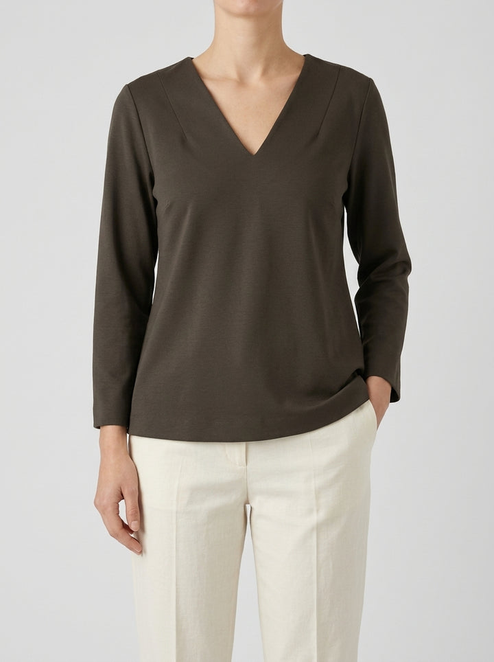 BLUSA SCOLLATA A V VERDE 