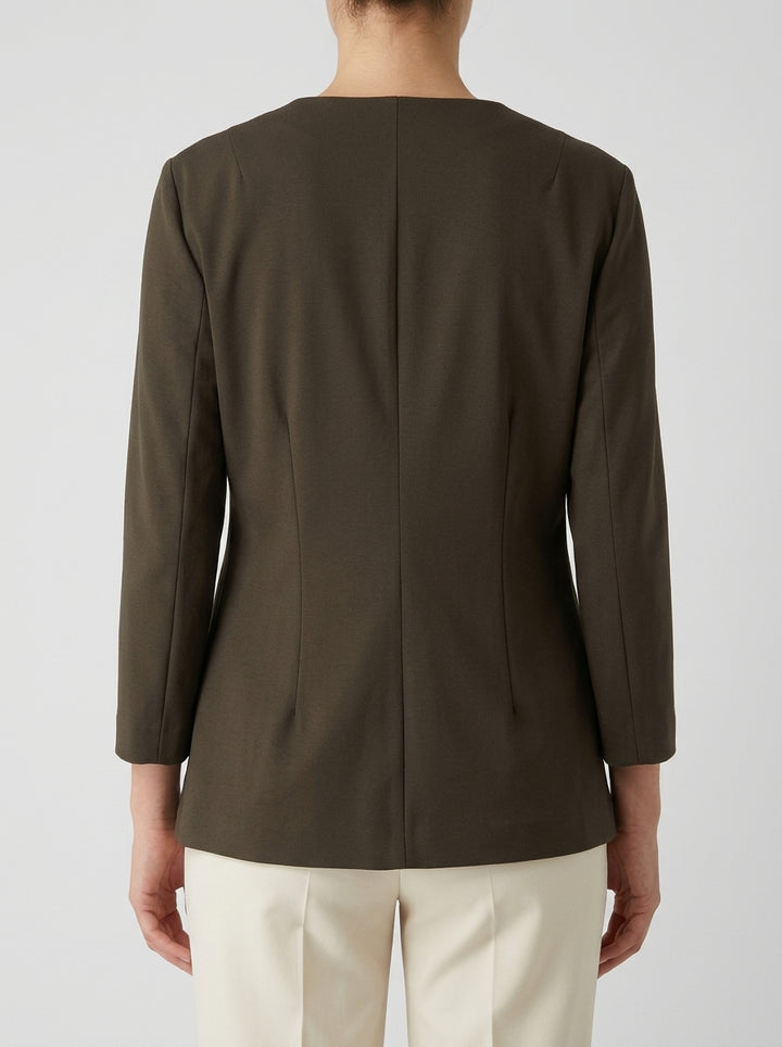 BLUSA SCOLLATA A V VERDE 