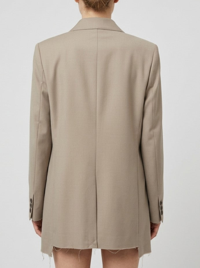 GIACCA CON MOTIVO IMPRONTA SUL DAVANTI BEIGE 