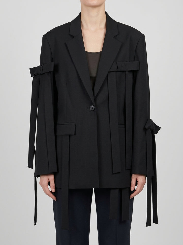 GIACCA BLAZER CON FIOCCHI NERA 