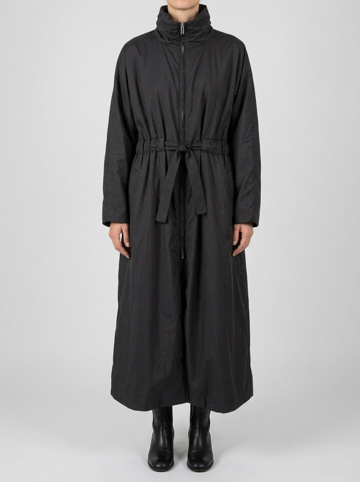 GIUBBOTTO LUNGO IN TAFFETA NERO 