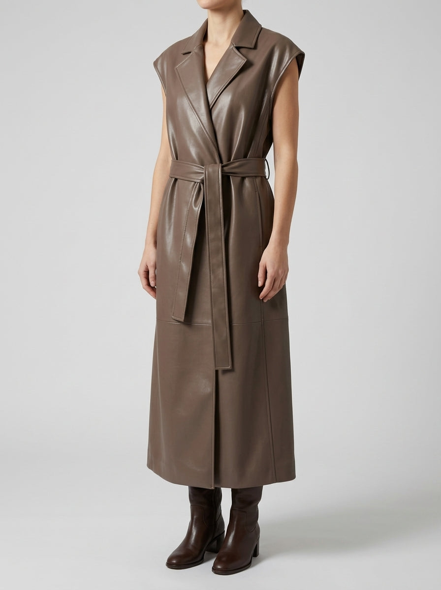 GILET SIMILPELLE BEIGE 