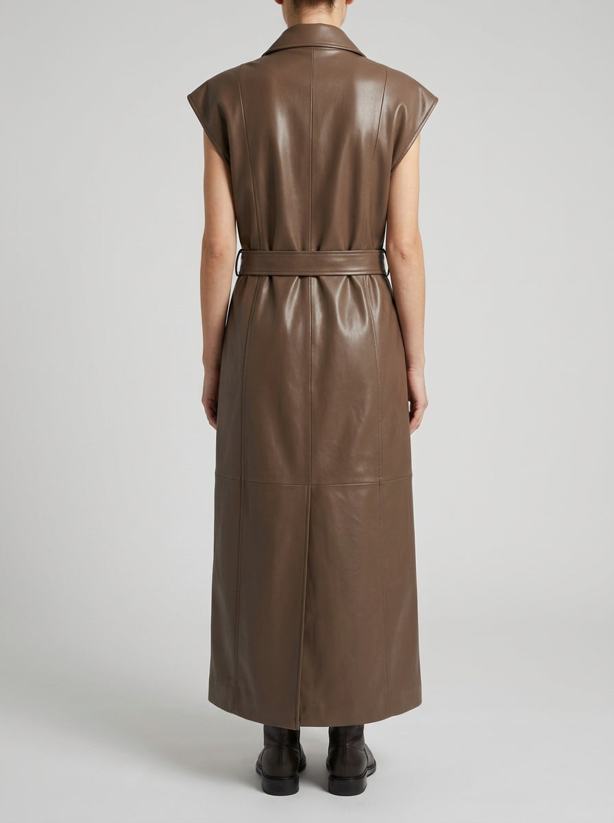 GILET SIMILPELLE BEIGE 