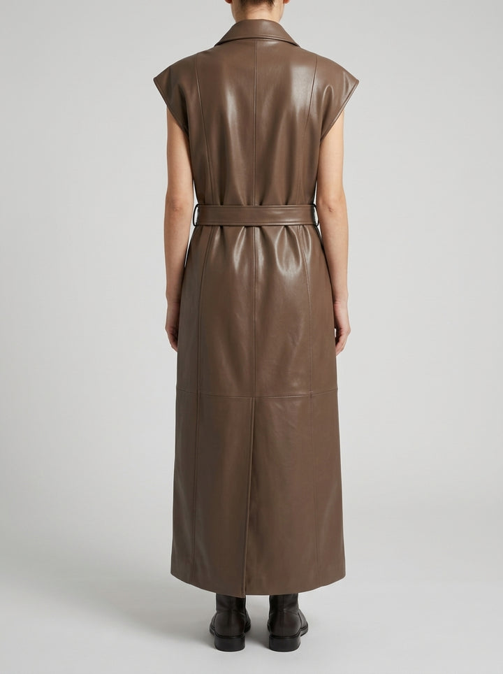 GILET SIMILPELLE BEIGE 