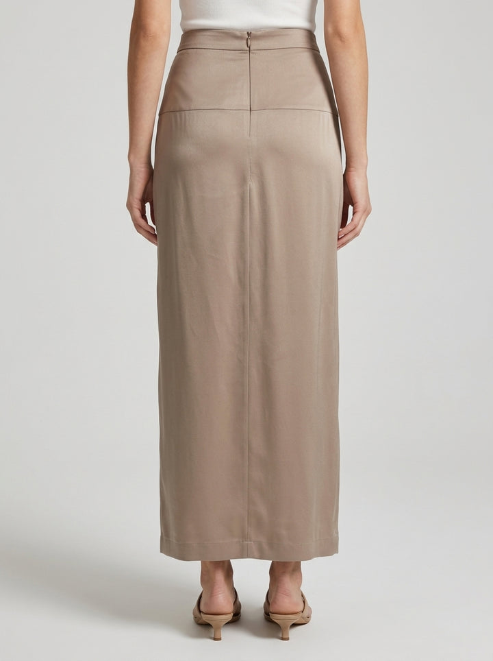 GONNA CON DRAPPEGGIO BEIGE 