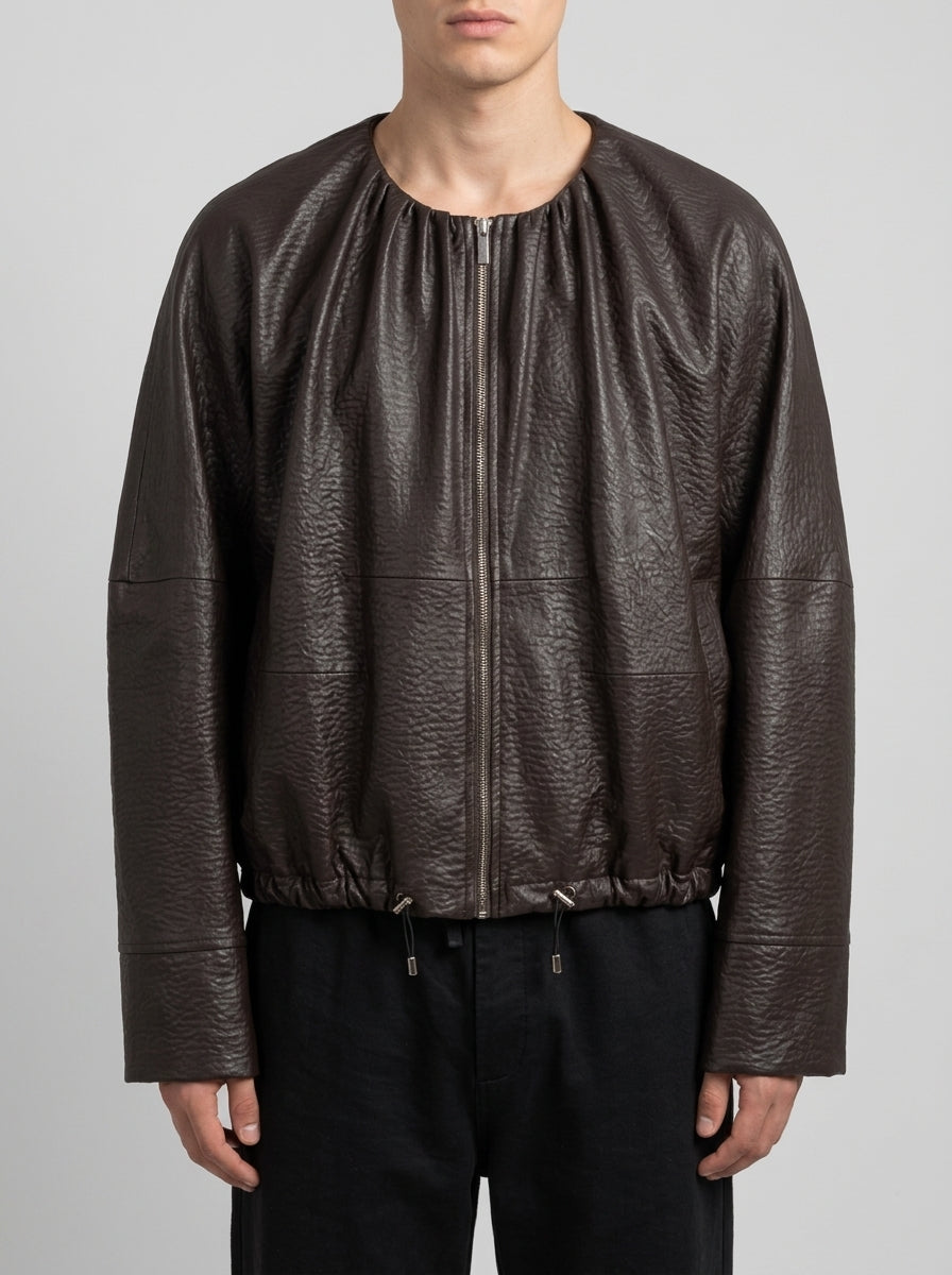 GIACCA IN SIMILPELLE CON COULISSE moro 