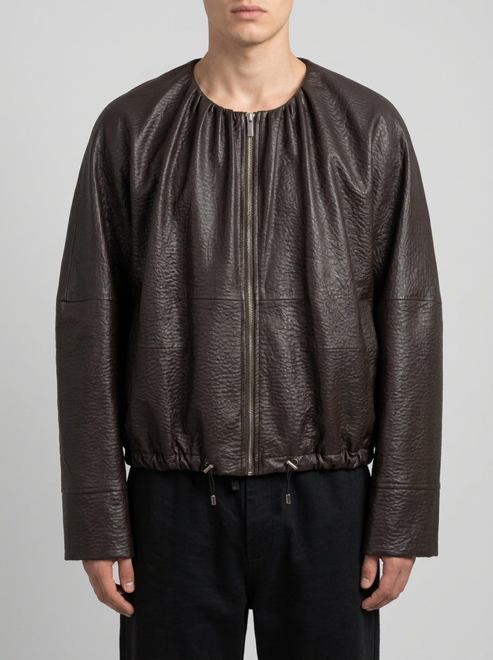 GIACCA IN SIMILPELLE CON COULISSE moro 