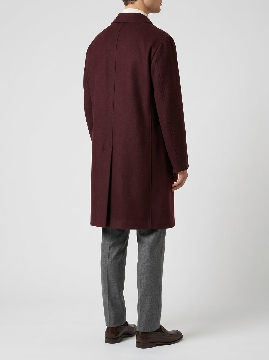 Cappotto Doppiopetto Lana - Bordeaux Profondo 