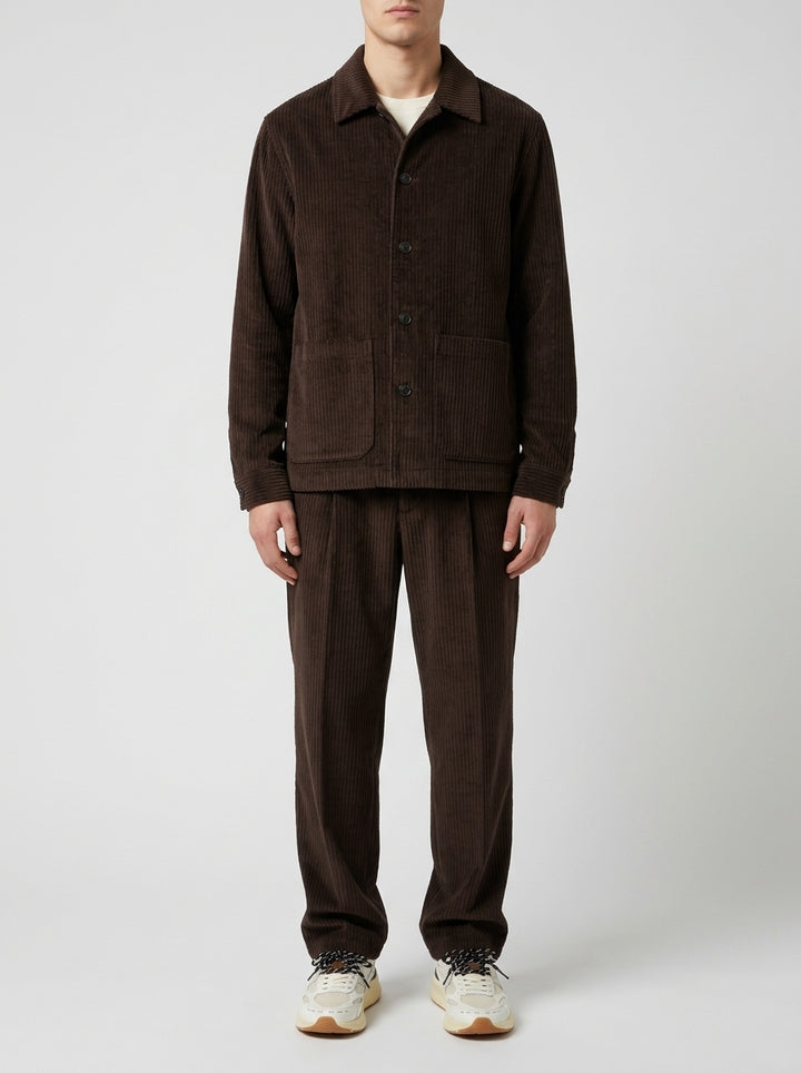 Overshirt in Velluto a Coste - Tonalità Moro 
