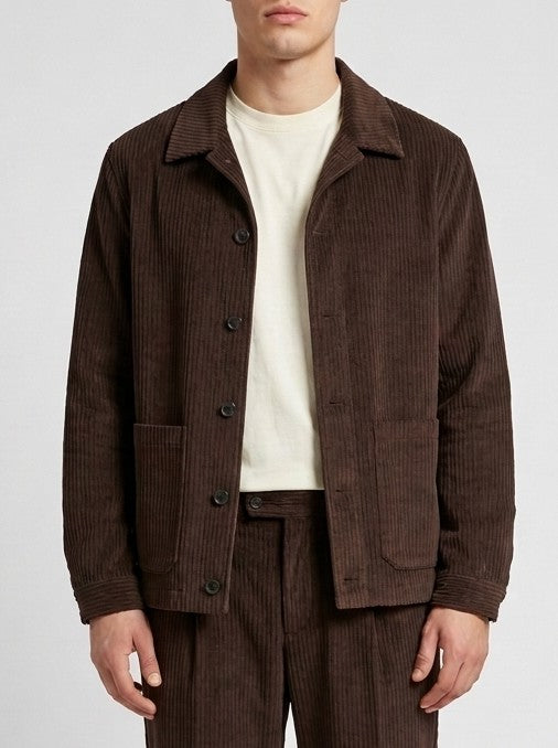Overshirt in Velluto a Coste - Tonalità Moro 