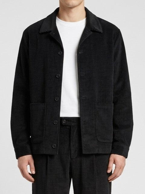 Overshirt in Velluto a Coste - Nero Profondo 