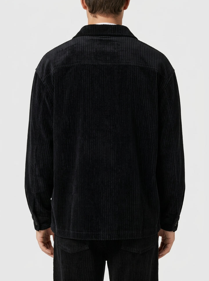 Overshirt in Velluto a Coste - Nero Profondo 