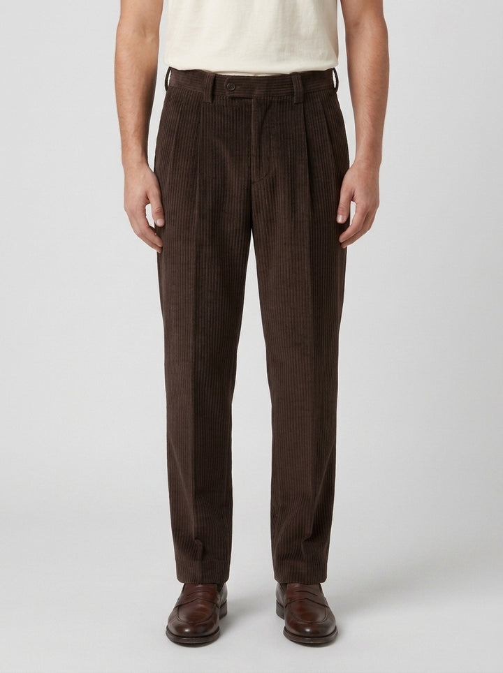 Pantalone Modello Texas in Velluto a Coste - Tonalità Moro 
