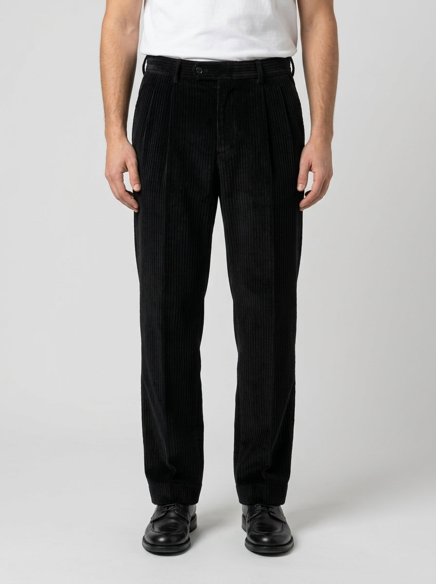 Pantalone Modello Texas in Velluto a Coste - Nero Profondo 
