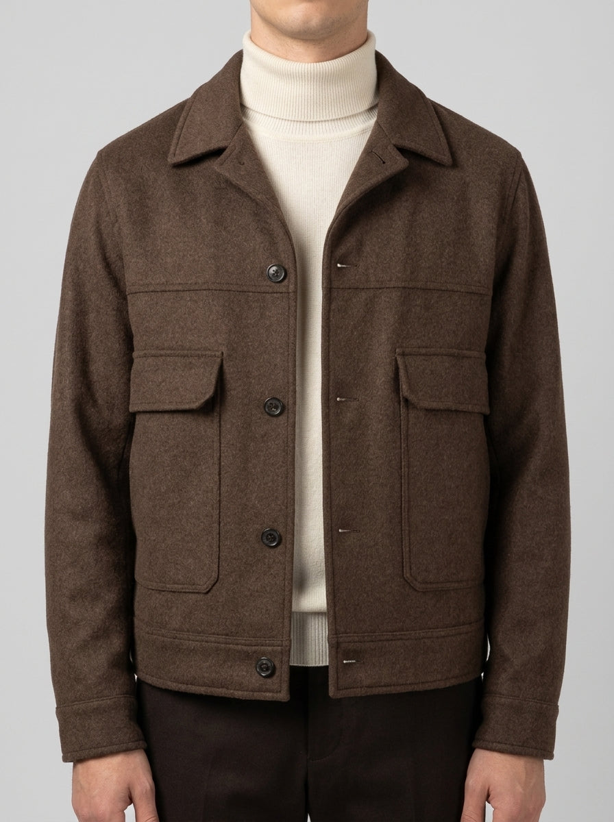 Giacca Cappotto Yuma Lana Fango 
