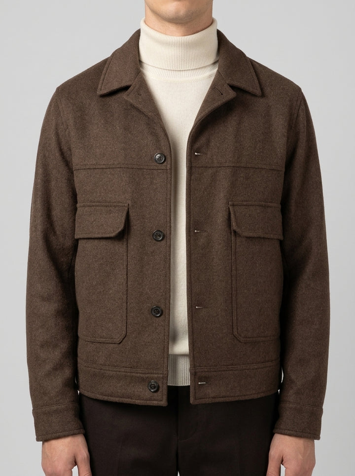 Giacca Cappotto Yuma Lana Fango 