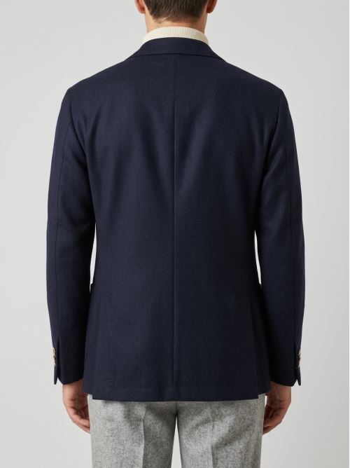 Giacca Doppiopetto in Lana Marzotto Blu 