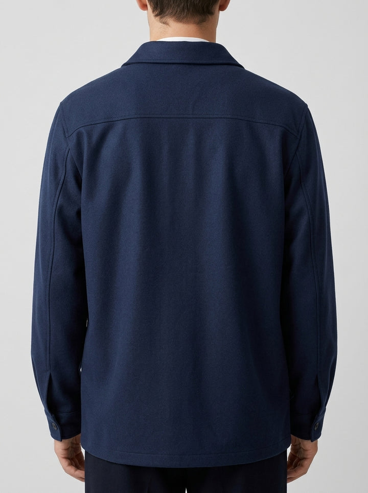 Overshirt Paoloni in Lana Marzotto Blu 