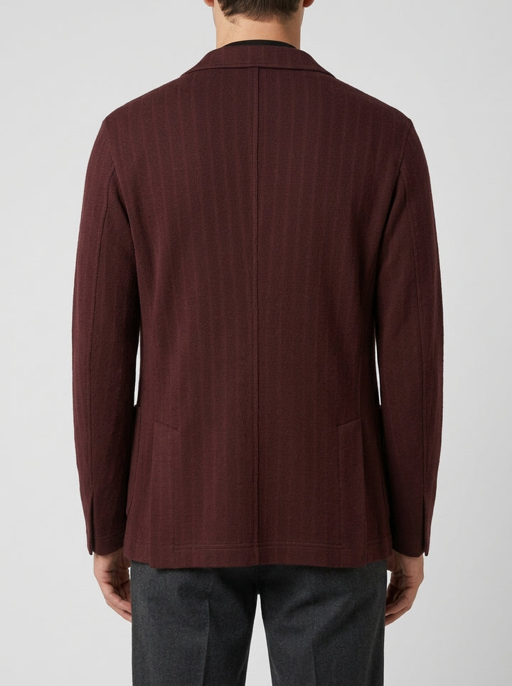 Giacca Bordeaux Doppiopetto in Maglia Stretch 