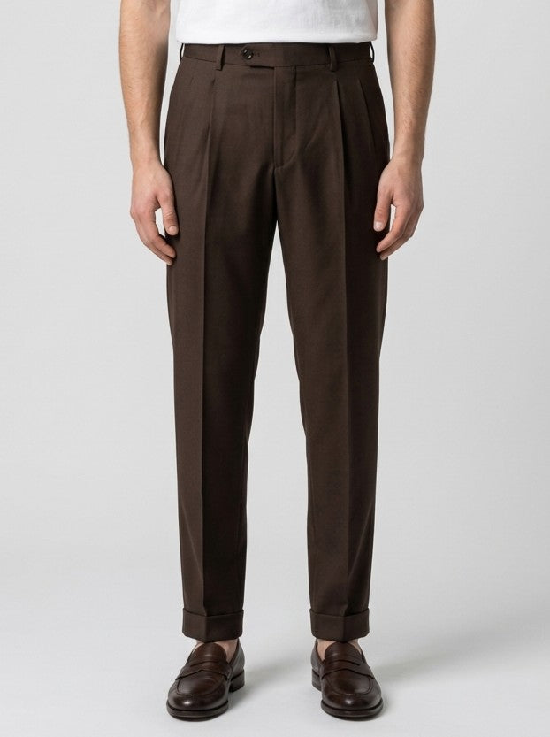 Pantalone Sartoriale in Lana Marzotto Marrone 