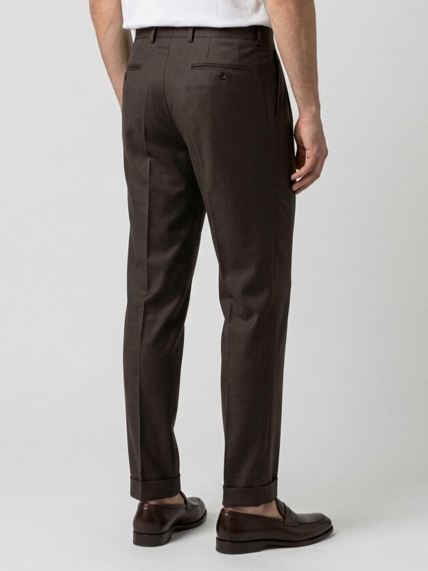 Pantalone Sartoriale in Lana Marzotto Marrone 