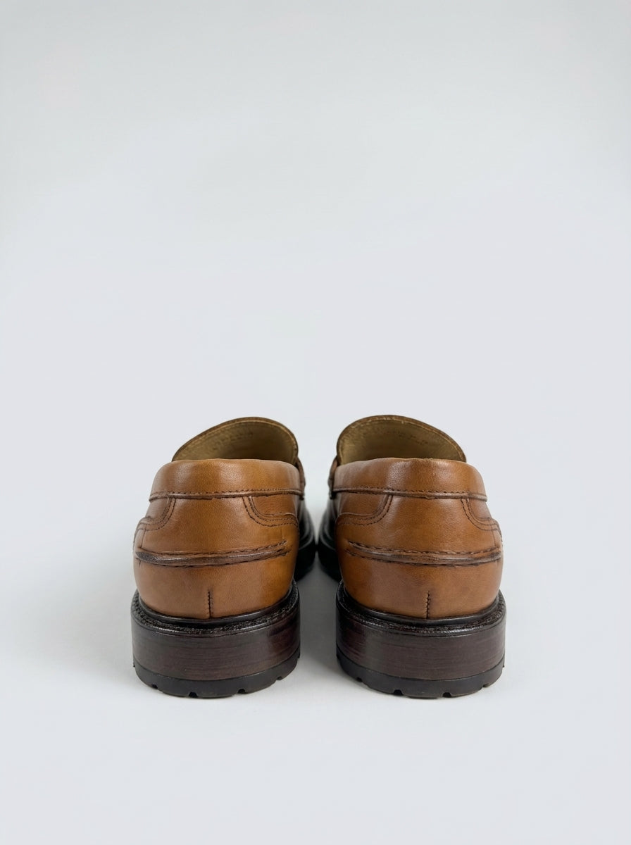 Mocassino Uomo Pelle Cuoio Fondo Gomma 