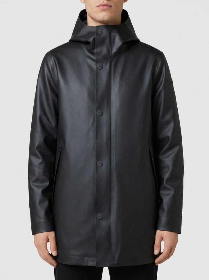 Double Rubber Floating Parka Jkt nero<BR/> 