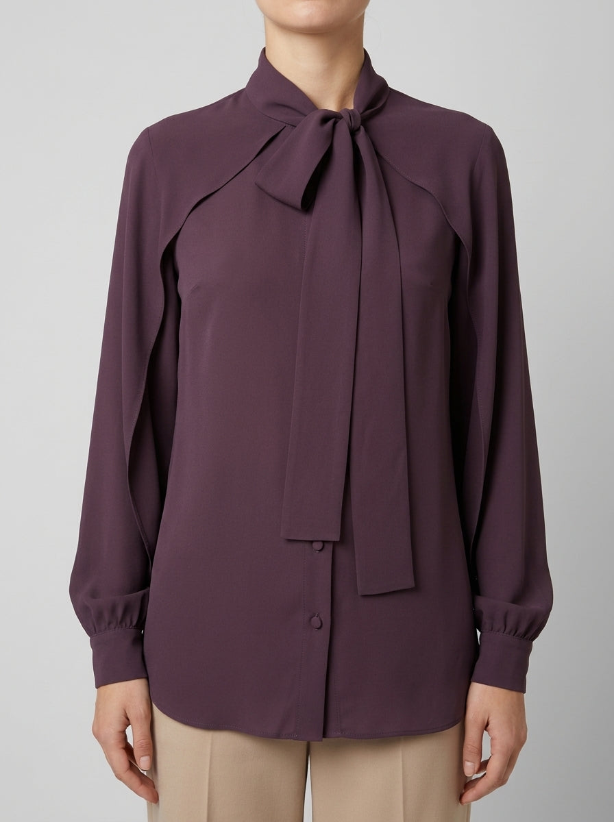Camicia in shiffon vino 